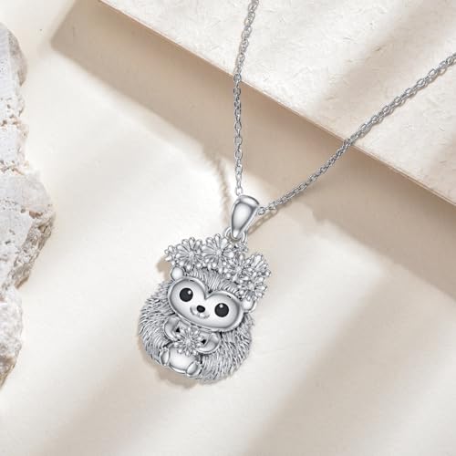 Diamond Hedgehog Necklace S925 Sterling Silver Cute Hedgehog Necklace for Women Gifts for Her3