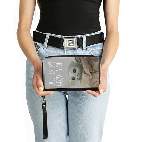 Buckle-Down Women's PU Zip Around Wallet Rectangle-Star Wars The Child, 7.5"x4.5"3