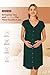 Ekouaer Labor and Delivery Gown for Hospital Nursing Nightgown Maternity Sleepwear With Pockets Postpartum Gowns with Button Lake Green XL