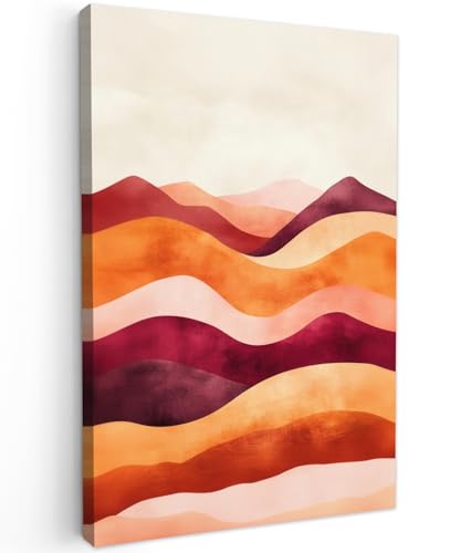 MuchoWow© Impression sur Toile Peinture 60x90 cm Tableau Mural Decoration Salon Reproductions de Tableaux Murale Moderne Abstrait - Paysage - Vagues