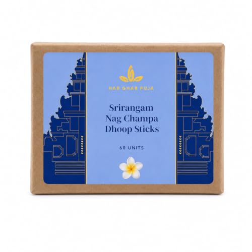 Image of Nag Champa Dhoop Sticks for Pooja | 9cm Long, 60 Dhoop Sticks | Natural & Toxin-Free Dhoop Batti | Long Lasting Home Fragrance | Low Smoke & Low Ash