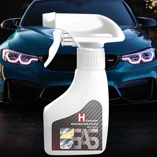 Headlight Restoration Kit, Car Detailing Kit, Crystal Coating Yellowing Removal, Lens Restoration Cleaner, Easy to Use, Long-Lasting for Multiple Applications, 180ml Capacity