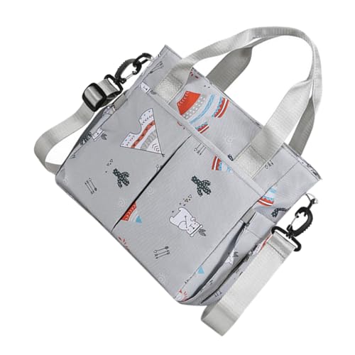 Bolsa de pañales grande organizador de cochecito gris SECFOU de nailon para viajes