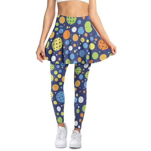 Women's Tennis Skirted Leggings Golf Skorts Yoga Leggings with Skirts Flowy Workout Athletic Pickleball Clothes2