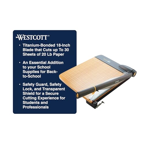 image for Westcott TrimAir Guillotine Paper Cutter, Paper Trimmer with Sharp and
