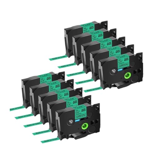 10PCS TZ 231�������x���e�[�v221���~�l�[�g�e�[�v431 731���x�����{��PT-P700�݊����x���v�����^�[�œ��삷��(10PK Balck on Green)