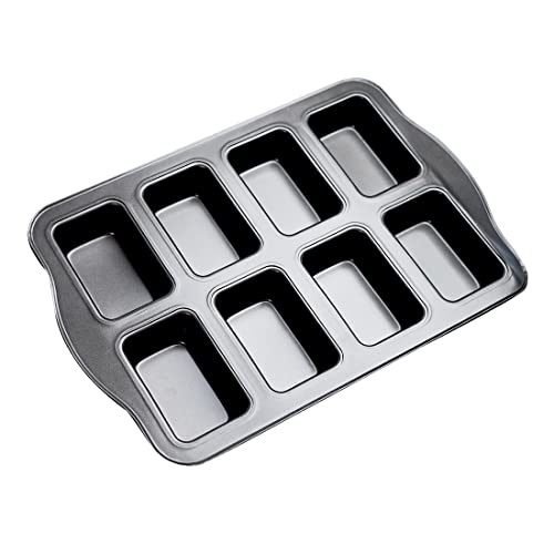 Homow Non-Stick Bakeware Brownie Bar Baking Pan, Mini Loaf Pan, Square Cake Pan, 8-Cavity (14" X9.4''X1.2) #TOP6