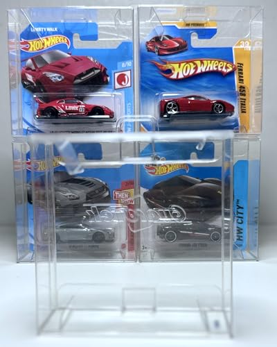 GuardTek Protector Case for Hot Wheels Short or European Cards - 10 Pieces, Clear/Transparent