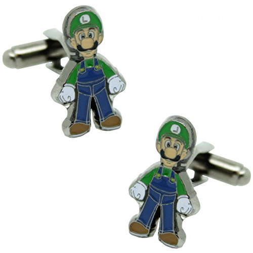 Gemelos Luigi elegantes de latón cromado para camisas de puño doble en color plata