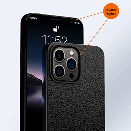 Funda de cuero de vaca para iPhone 13 Pro Max ultrafina y elegante 3