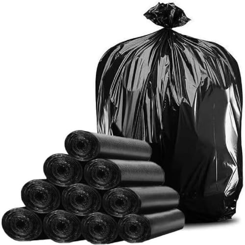 isupli 50 Extra Heavy Duty Bin Liner Refuse Sack 55L Plain Black - 120 x 80cm for Home, Office, and Industrial Use - Heavy Duty Trash Bags - Leakproof and Tear Resistant