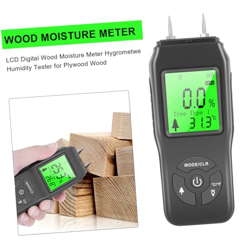 Humidimètre numérique noir avec écran LCD rétroéclairé pour bois - 6