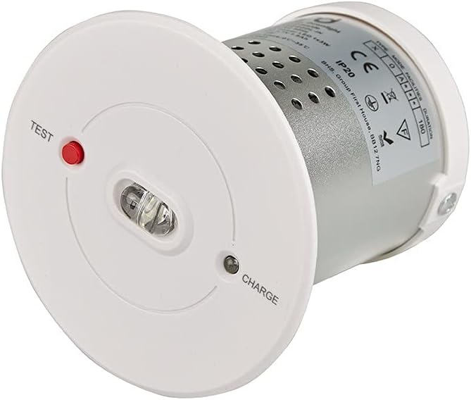 Biard 3W LED Recessed Emergency Spotlight Downlight - IP20 Rated - Ideal for Schools, Offices, Warehouse, Corridors, Stairwells