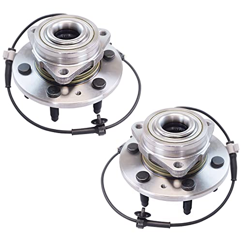 Image of TRQ 2 Piece Front Wheel Bearing and Hub Assembly Set for Cadillac | for 2015-2020 Cadillac Escalade 2015-2020 Cadillac Escalade ESV 2013-2019 Cadillac XTS +8 more 4WD with 6 Lug Wheels