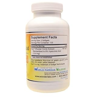 Wonder Laboratories 120 mg Hyaluronic Acid Rooster Comb Extract, Made from Injuv Rooster Comb Extract (90)