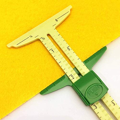 Fbshicung 2 Pieces of 5-in-1 Sliding Gauge Measuring Sewing Ruler Tool for Sewing Quilting Crafts Marking - Thumbnail 6