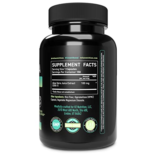 Aloe Vera Capsules 20,000 Mg | Powerful Antioxidant Properties | Support Healthy Digestion* | Support Bowl Movements* | 5 Month Supply | 150 Count #TOP1