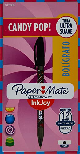 Caneta Paper Mate InkJoy Candy Pop - Caixa c/12, Preto