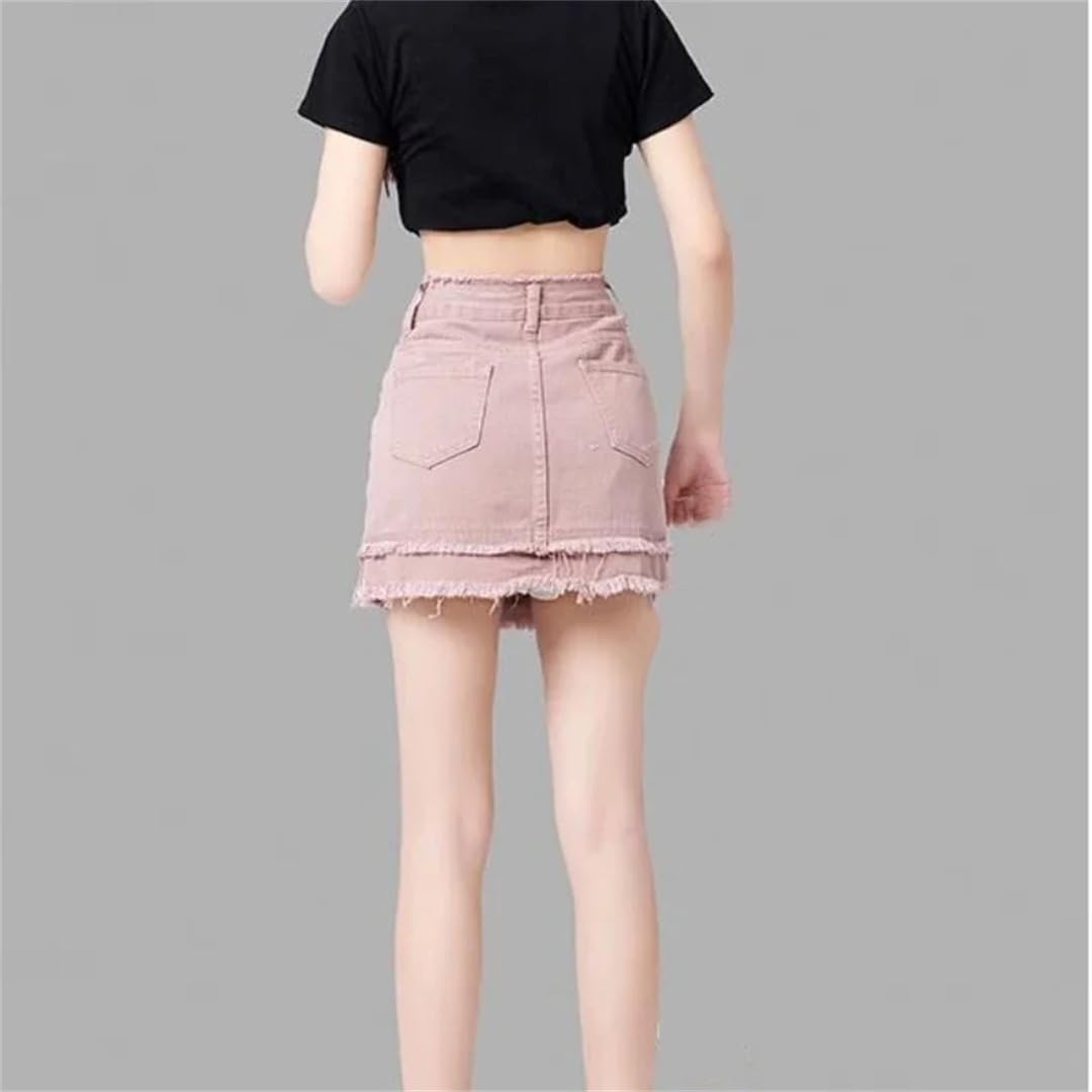 Gonna in denim a vita alta con cerniera aderente da donna mini gonna corta in jeans