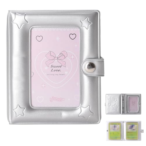 Small 1 Pocket Trading Mini Card Binder Collection with 40 Count for MTG Sports TCG Cards (Silver)