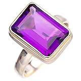 Garantierter authentischer Edelstein (e): Amethyst, Hauptsteingröße: 10 * 14 mm
