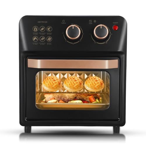 Electric Oven & Air Fryer Combo, 14L Automatic Smart Oven with Visible Window for Baking, Frying & More
