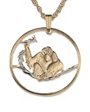 Orangutan Pendant & Necklace, Vietnam Coin Hand Cut