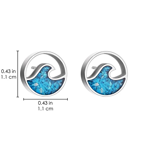 Lauren-Spencer Turquoise Wave Stud Earrings For Women Beach Earrings Turquoise Dainty Cute Ocean Wave Earrings Studs For Women Teen Girls Summer Surfer Earrings Beach Jewelry Gift (Wave Stud Earrings-Blue Turquoise) #TOP5