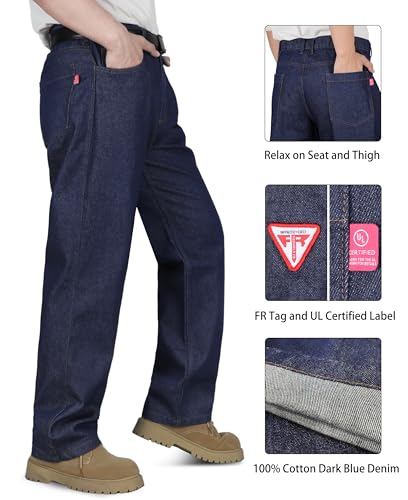 TICOMELA FR Pants for Men Flame Resistant Carpenter 100% Cotton Pre-Washed Fire Retardant Jeans2