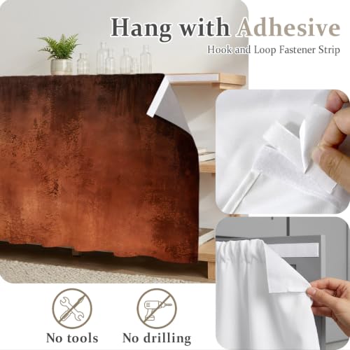 Small Cabinet Curtains for Kitchen Under Sink Skirt for Bathroom Burnt Orange Ombre Dishwasher Curtain Cover Modern Abstract Art Oil Paint Gradient Desk Curtain Skirt Drape for Classroom 11"x13" - Image 4