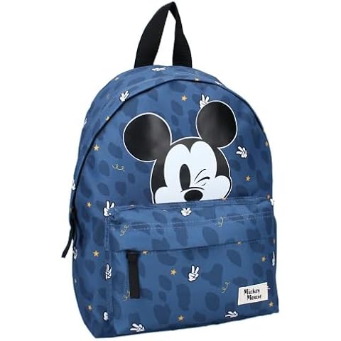 mybagstory - Backpack - Mickey Mouse - Disney - Child - School - Primary - Kindergarten - Nursery - Nursery - Unisex School Bag - Size 31 cm - Adjustable shoulder straps, grey, S Cover