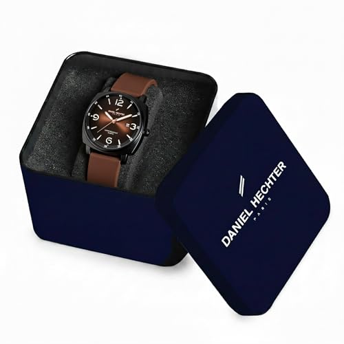 Image of Daniel Hechter Paris Vaneau Collection Analog Watch for Men - Water Resistant Quartz Movement, Date Display with Silicon Strap