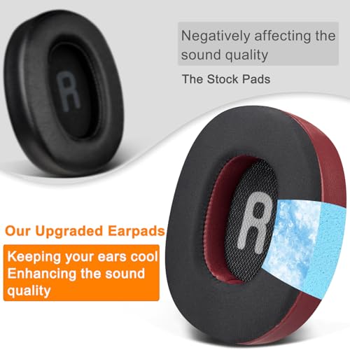 Image of SOULWIT Earpads Replacement for JBL Tune 700(700BT) /710(710BT) /720(720BT) /750(750BT,750BTNC) /760(760NC) /770(770NC) Headphones, Ear Pads Cushions with Softer Noise Isolation Foam - T700 CG Burgundy