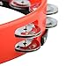Mounted Tambourine,Drum Set Tambourine with Mounting Eye Bolt,Hi Hat Tambourine (8 double rows of jingles, Red)
