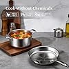 Stainless Steel Cookware Set - VONIKI Tri-ply Stainless Pots And Pans Set with Steamer Basket, Non Toxic Induction Cookware, Kitchen Cookware Sets PFOA & PTFE Free, Dishwasher and Oven Safe #2