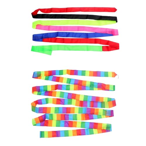 2 Pcs Kid Kites Toy Rainbow Tail Beginners Kite Tail Rainbow Kite Tail Outdoor Kite Accessories Make Kites Supplies Tail for Kite Flying Beach Kite Tail Ribbon Long Tail Child