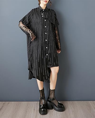 Robe rayée col à revers ellazhu pour un style décontracté chic en terrasse