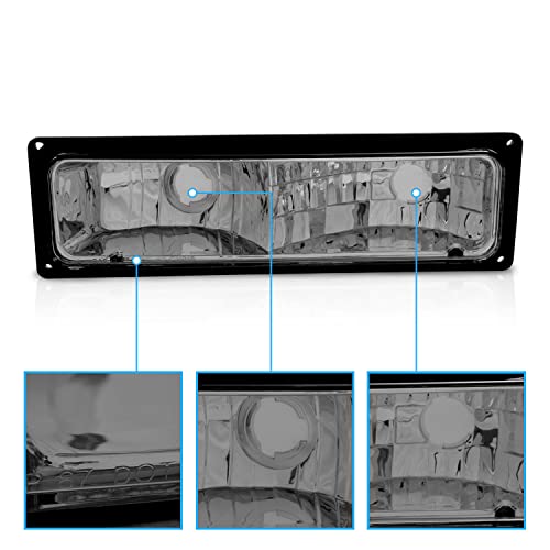 Amerilite Replacement Packing Turn Signal Lights Smoke Pair For 88-98 Chevy Full Size - Passenger And Driver Side #TOP2