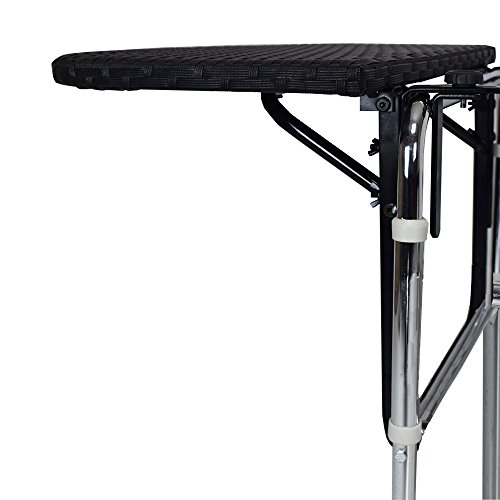 Image of Oakland Living Balcony Railing Wicker Table, Black