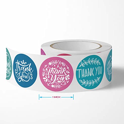 Thank You Sticker Labels 2000 Pcs(4 Rolls, 500 Pcs/Roll, 8 Designs) For Packaging Small Business, Envelope Seal (1 Inch) #TOP3