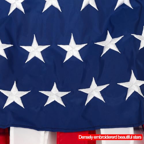 2-Pack American Flag Windsock, 4th Of July Decorations, Embroidered Stars - Fade Resistant Patriotic Wind Socks Decorations (Red - 2pack, 40 inch)