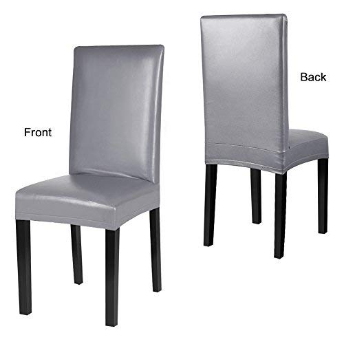 Fuloon Dining Chair Covers, Pu Leather Chair Slipcover Solid Waterproof And Oilproof Stretch Dining Chair Protector Coverr  thumb #5