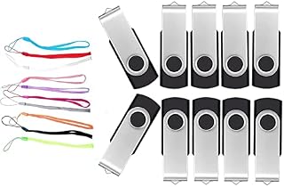 USB Memory Stick 16GB 10 Pack USB 2.0 Sticks - MultiPack Swivel Portable Flash Drives 16 GB Value Pendrive with Ropes - Green Bulk Pen Drives U Disk for Computers with Led Indicator by FEBNISCTE