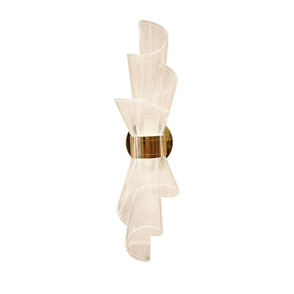 Aplique de pared LED moderno de 8W con diseño de espiral acrílico y metal galvanizado para salón