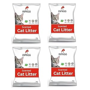 HIPKOO SPORTS Advanced Clumping Cat Litter Sand| Lavender Scented | 20Kg (4 Packs of 5Kg) Pet Litter Tray Refill