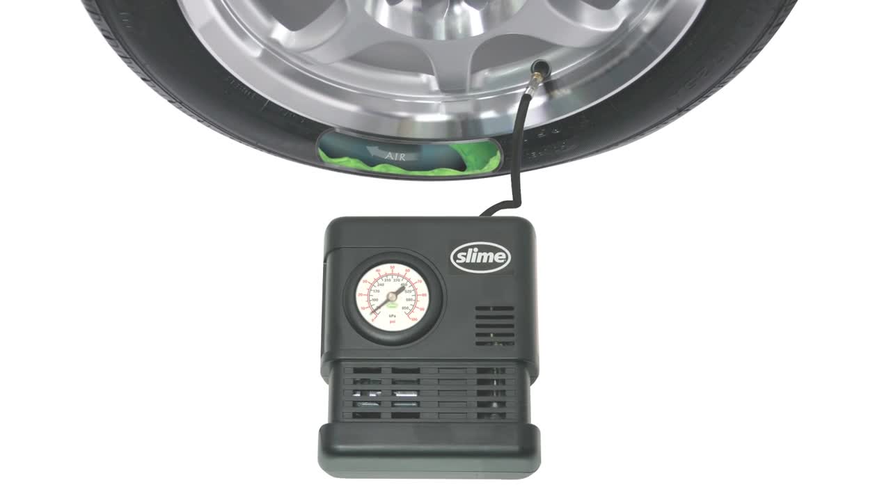 Kit De Réparation Pneu Plat Slime 70005 Safety Spair - Réparation En 7 Min - Accessoire Auto Vert - Neuf Sans Boîte