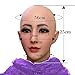 EQAIWUJIE Silicone Head Mask fake Face for Crossdresser Transgender Halloween Cosplay (Ivory)