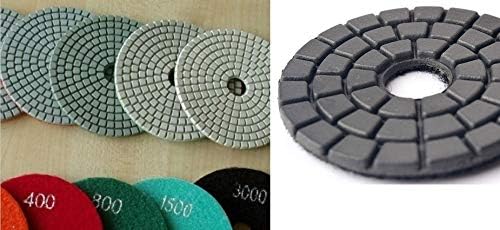 4" Diamond Polishing Pads 115 + 5 Glaze Buffer for natural engineered stone marble concrete granite opal terrazzo quartz masonry angle grinder wet polisher sander grinding