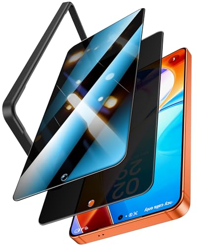 Image of LK 3 Pack 9H+ [Upgraded 26] for Samsung Galaxy S26 Ultra Privacy Screen Protector, [Fingerprint Unlock] [Anti-Spy] Tempered Glass Screen Protector S26 with Easy Install Frame, 0 Bubble, Full Coverage