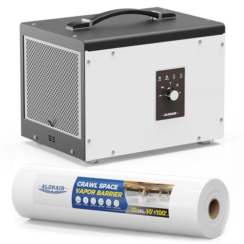 ALORAIR Sentinel HS35 Crawlspace Dehumidifiers + Vapor Barrier 10 mil 10'x100' Bundle, for Basement, Commercial, Auto Defrost
